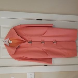 Vintage Courreges Wool Cashmere Lined Coat in Salmon